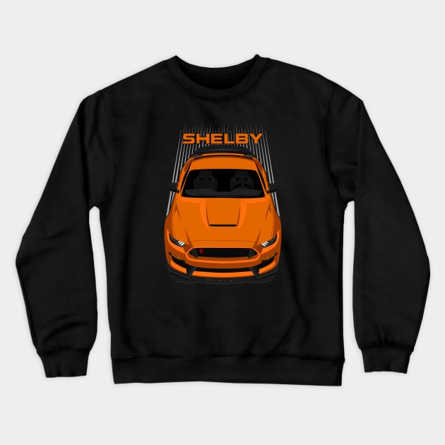 Ford Mustang Shelby GT350R 2015 - 2020 - Orange Crewneck Sweatshirt by V8social